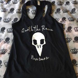 Edgar Allan Poe, Nevermore, goth, horror, fandom, racerback Tank top